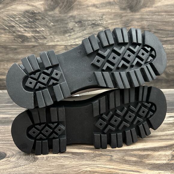 NIB Kenneth Cole 8.5M Maple Lug Sole Platform Combat Chelsea Boot White Leather - Picture 8 of 12